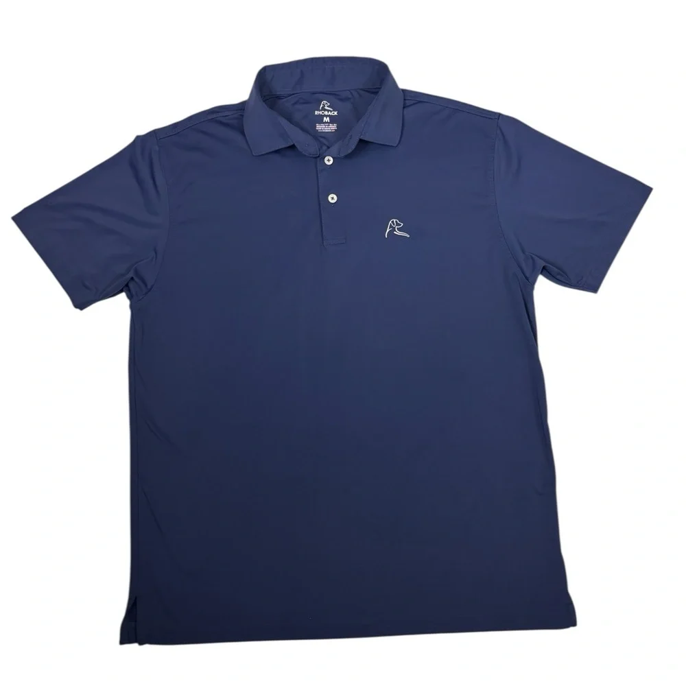 Rhoback Performance Polo Men’s Medium Navy Blue - Picture 2 of 6